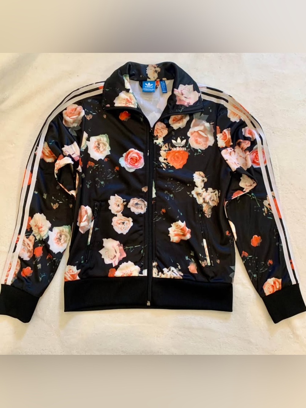 Adidas Firebird floral rose track jacket NEW - Picture 2 of 6